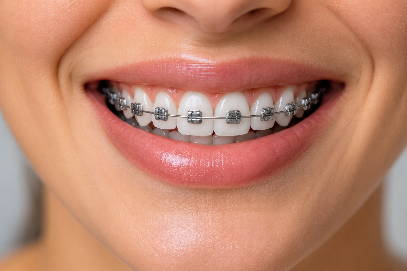Sorriso com aparelho ortodôntico